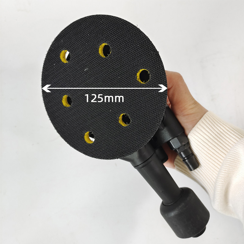 5 colių pneumatinis šlifuoklis 125 mm 6 skylių vakuuminis šlifuoklis, naudojamas automatiniam lakštinio metalo glaisto šlifavimui, rūdžių šalinimo švitrinio popieriaus mašinai