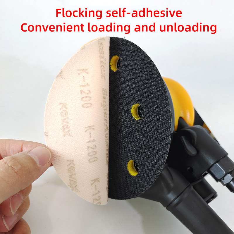 5 colių pneumatinis šlifuoklis 125 mm 6 skylių vakuuminis šlifuoklis, naudojamas automatiniam lakštinio metalo glaisto šlifavimui, rūdžių šalinimo švitrinio popieriaus mašinai