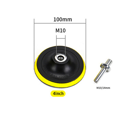 Disc de lustruit de 6/5/4/3 inch, autoadeziv, șmirghel, tampon de lustruit, polizor electric, adaptor M10/M14 pentru polizor