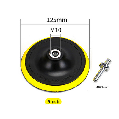Disc de lustruit de 6/5/4/3 inch, autoadeziv, șmirghel, tampon de lustruit, polizor electric, adaptor M10/M14 pentru polizor