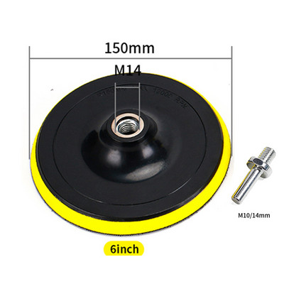 Disc de lustruit de 6/5/4/3 inch, autoadeziv, șmirghel, tampon de lustruit, polizor electric, adaptor M10/M14 pentru polizor
