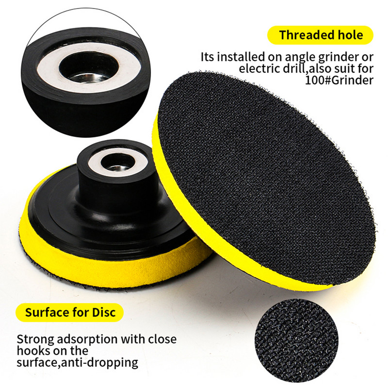 Disc de lustruit de 6/5/4/3 inch, autoadeziv, șmirghel, tampon de lustruit, polizor electric, adaptor M10/M14 pentru polizor