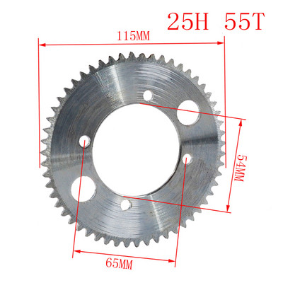 Lanț 25H 55t 65t 68t 70t 80t 92t Dinți interior 29/54/55MM Pinion spate pentru 47CC 49CC Mini Moto ATV Quad Dirt Pit Pocket Bike