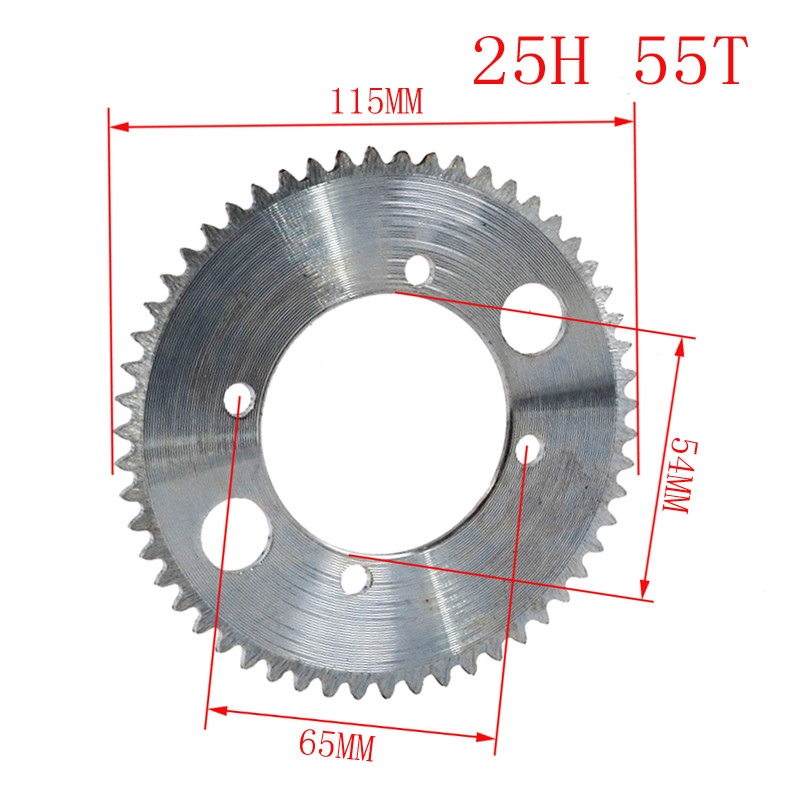 Lanț 25H 55t 65t 68t 70t 80t 92t Dinți interior 29/54/55MM Pinion spate pentru 47CC 49CC Mini Moto ATV Quad Dirt Pit Pocket Bike