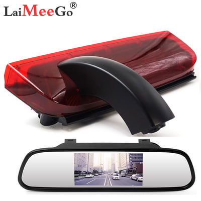 HD автомобилна широкоъгълна камера за спирачни светлини Резервна камера за Ford Transit Connect 2014-2017 Камера за паркиране за обратно виждане Комплект монитор за кола