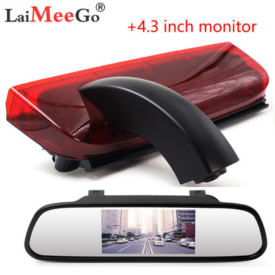 HD автомобилна широкоъгълна камера за спирачни светлини Резервна камера за Ford Transit Connect 2014-2017 Камера за паркиране за обратно виждане Комплект монитор за кола