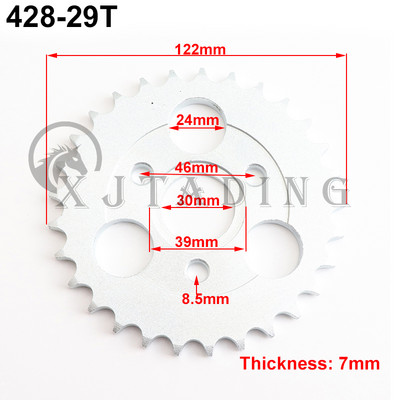 Μοτοσικλέτα 24T/26T/28T/29T/31T/35T/37T Δόντια 30mm Πίσω Γρανάζια Τακτοποίηση για Honda Monkey Motorbike Pit Dirt Bike 420/428 Chain
