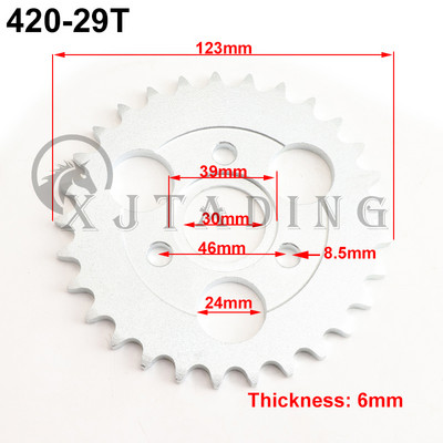 Μοτοσικλέτα 24T/26T/28T/29T/31T/35T/37T Δόντια 30mm Πίσω Γρανάζια Τακτοποίηση για Honda Monkey Motorbike Pit Dirt Bike 420/428 Chain