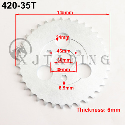 Μοτοσικλέτα 24T/26T/28T/29T/31T/35T/37T Δόντια 30mm Πίσω Γρανάζια Τακτοποίηση για Honda Monkey Motorbike Pit Dirt Bike 420/428 Chain