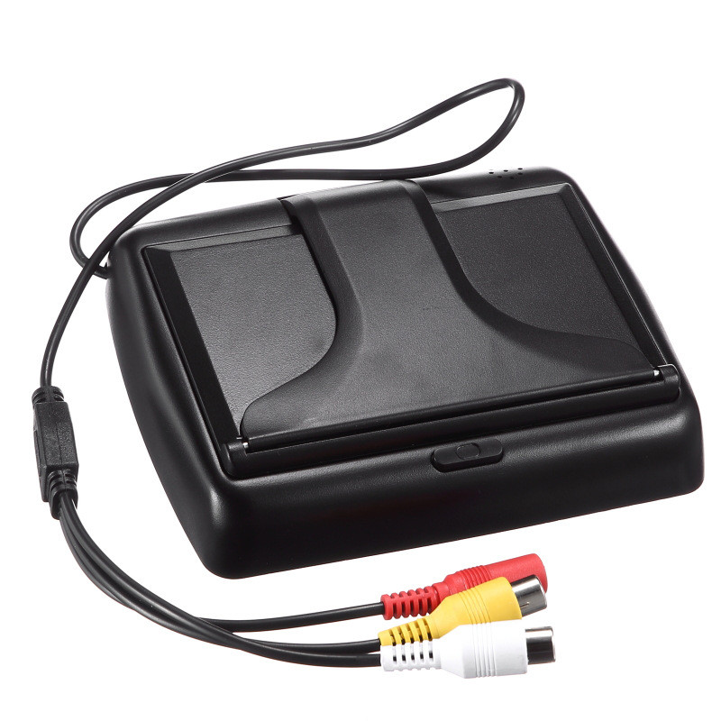 Monitor auto de 4,3 inci TFT LCD HD Ecran digital 800*480 Intrare video în 2 căi colorat pentru cameră cu 12 LED-uri pentru vedere înapoi, DVD VCD