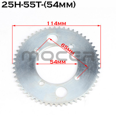 25H 47t 55t 62t 64t 65t 66t 68t 70t 72t 74t 76t 78t 80t 92t Dinți 26/29/54MM Pinion spate pentru Mini Moto ATV 47cc 49cc 2 timpi