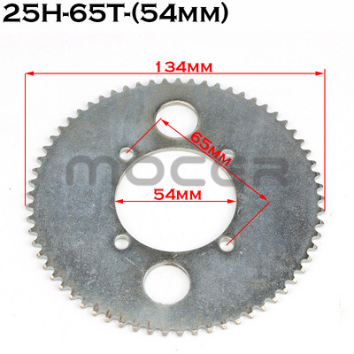 25H 47t 55t 62t 64t 65t 66t 68t 70t 72t 74t 76t 78t 80t 92t Dinți 26/29/54MM Pinion spate pentru Mini Moto ATV 47cc 49cc 2 timpi