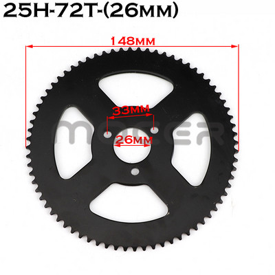25H 47t 55t 62t 64t 65t 66t 68t 70t 72t 74t 76t 78t 80t 92t Dinți 26/29/54MM Pinion spate pentru Mini Moto ATV 47cc 49cc 2 timpi