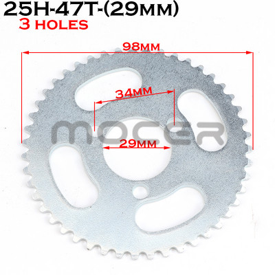 25H 47t 55t 62t 64t 65t 66t 68t 70t 72t 74t 76t 78t 80t 92t Dinți 26/29/54MM Pinion spate pentru Mini Moto ATV 47cc 49cc 2 timpi