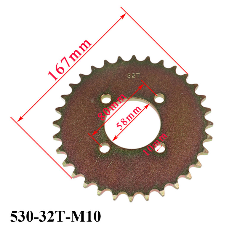 530 kett 28T/31T/32T/37T/40T hammastega tagumine ketiratas ATV Quad Pit Dirt Bike Buggy Go Kart mootorratta mootoriosade jaoks