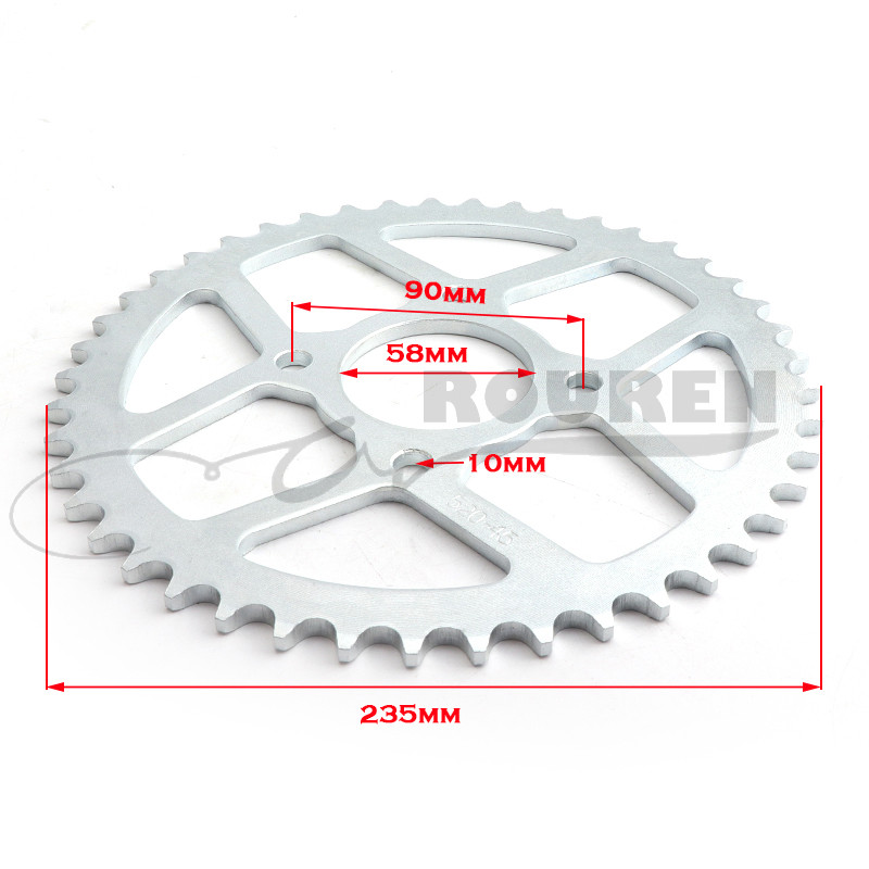 428 520 Lant 37 41 43 45T dinti 58mm Pinion spate pentru 50cc 70cc 110cc 125cc Dirt Pit Bike 428 37T 41T Accesorii
