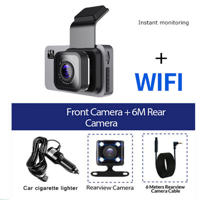 DVR αυτοκινήτου WiFi Full HD 1296P Dash Cam Rear View Vehicle Video Recording Οθόνη στάθμευσης Night Vision Auto Dash Κάμερα GPS Tracker