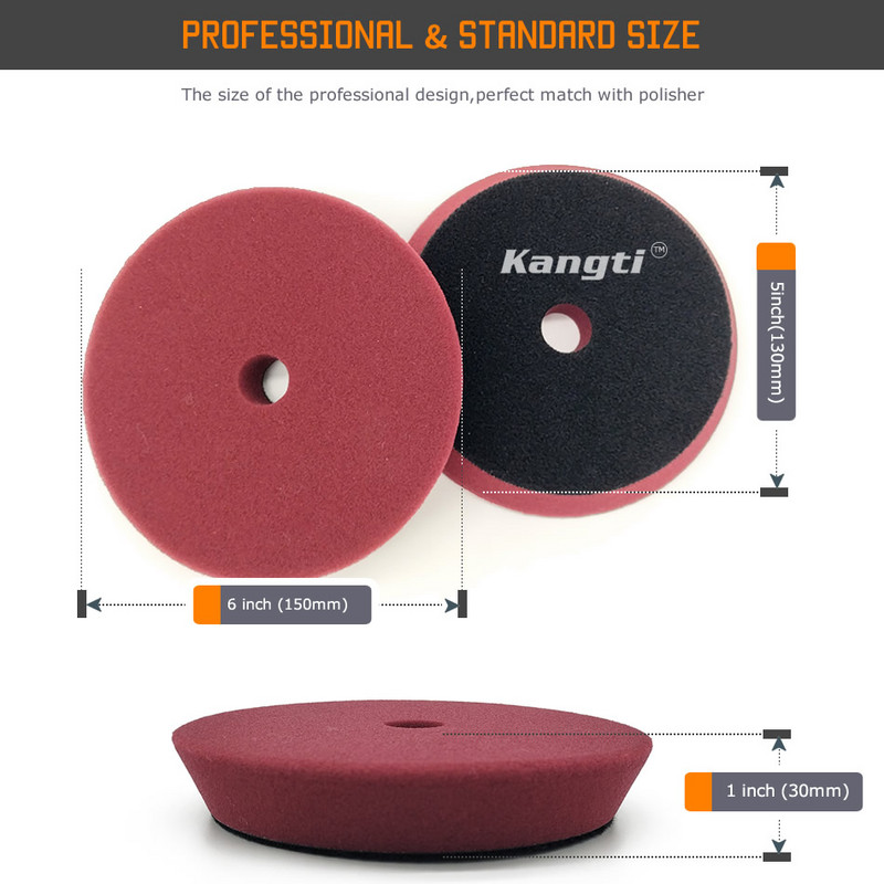 Disc de lustruit pentru mașină, 5 inch, 125 mm, tampoane de lustruit pentru polisher DA, spumă, burete auto, lână, tampoane de lustruit pentru lustruire auto