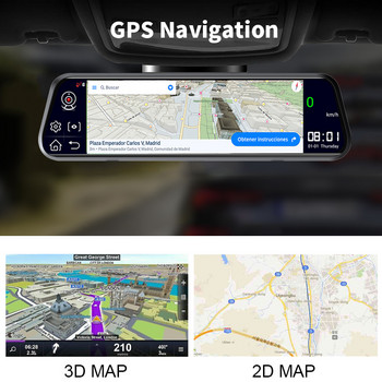 Έξυπνη συσκευή εγγραφής βίντεο καθρέφτη οπισθοπορείας αυτοκινήτου Οθόνη αφής 10 ιντσών 4G Android 8.1 Dual Camera DVR ADAS WiFi GPS Navigation Dash Cam