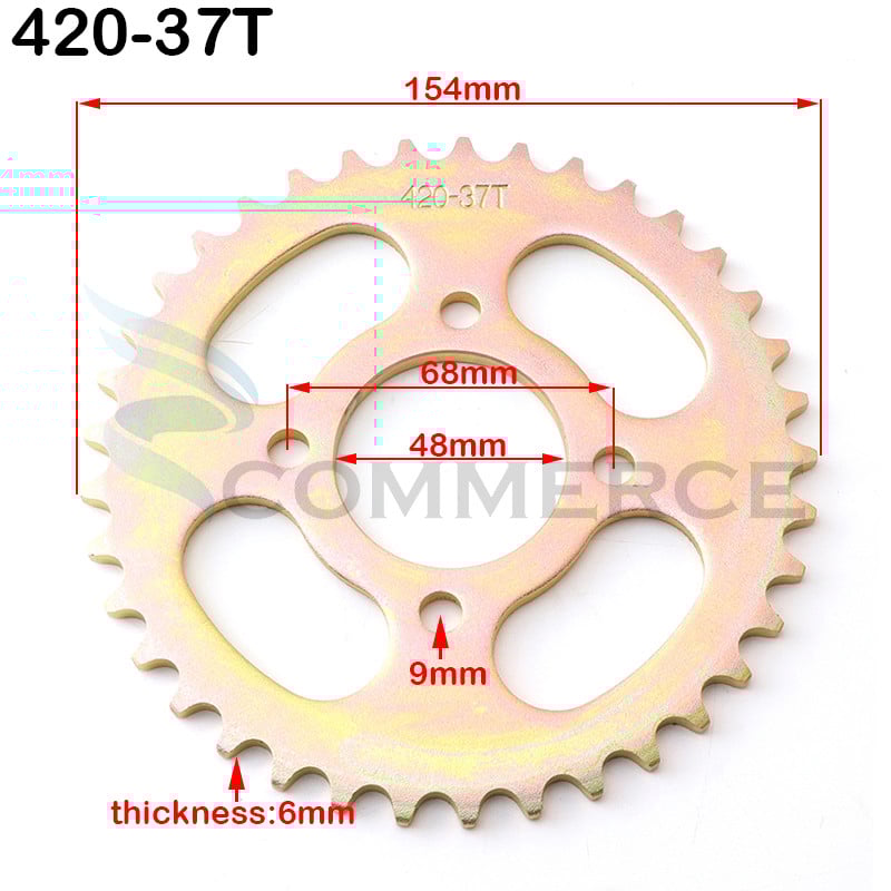 Pinion lanț spate 48mm 37 dinți 428-37T 428-37T pentru DIY Karting ATV Quad Pit Dirt Bike Motocicletă Motor Moped
