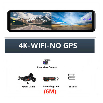 4K 3840*2160P 12 inch DVR Dash Cam WIFI GPS Sony IMX415 Oglindă retrovizoare 1080P Cameră auto Video Recorder Monitor parc