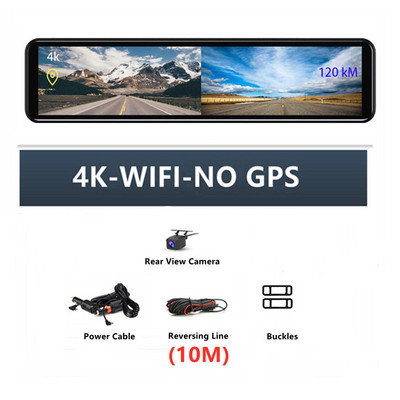 4K 3840*2160P 12 inch DVR Dash Cam WIFI GPS Sony IMX415 Oglindă retrovizoare 1080P Cameră auto Video Recorder Monitor parc