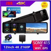 12 inch 4K 3840*2160P DVR Dash Cam WIFI GPS Sony IMX415 Oglindă retrovizoare 1080P Cameră auto Video Recorder Monitor parc