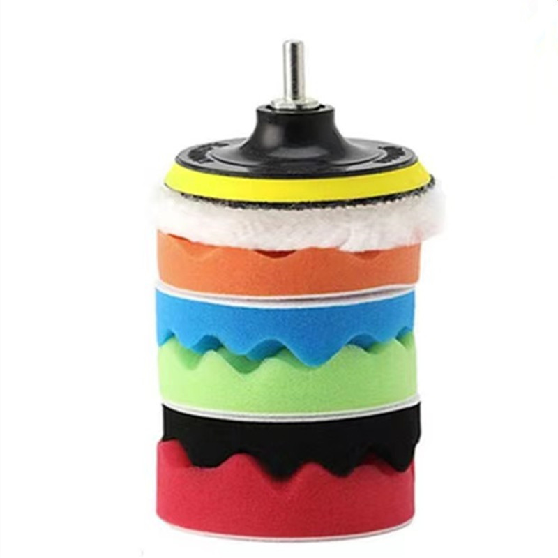 11 bucăți farfurie cu burete de lustruit 3-7 inchi Costum de frumusețe pentru mașină Roată de lustruit cu burete de pluș Tampă de lustruit cu ceară Pad de lână Roată cu burete M10