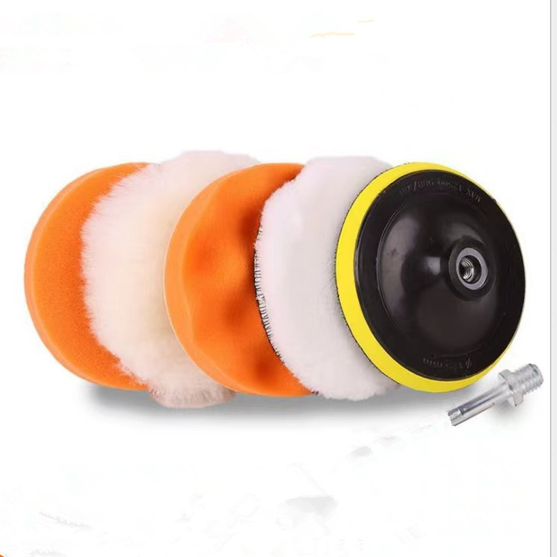 11 bucăți farfurie cu burete de lustruit 3-7 inchi Costum de frumusețe pentru mașină Roată de lustruit cu burete de pluș Tampă de lustruit cu ceară Pad de lână Roată cu burete M10