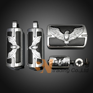 Plăcuță de acoperire pentru pedală de frână cu logo Eagle și suport pentru picioare și șurub de schimbător pentru Harley 883 1200 XL Softail Fat Boy Electra Glide Dyna Touring