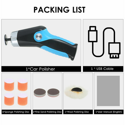 Mini mașină de lustruit mașină de lustruit tampon reîncărcabil pentru mașini fără fir mașini de lustruit pentru repararea zgârieturilor, pentru depilare electrică, îngrijire auto