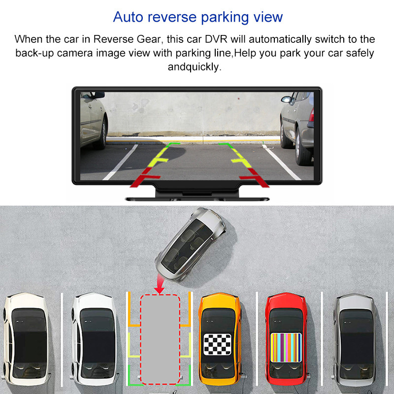 Új Android 10,26 hüvelykes autós DVR ADAS 4G GPS vezetésrögzítő 4+32GB 1080P FHD kétkamerás visszapillantó tükör Dashcam parkoló monitor