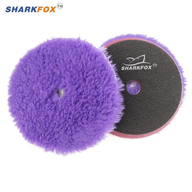 Tampă de lustruit din lână violet de 5/6 inch Tampă de lustruit pentru vopsea de mașină pentru lustruire cu ceară