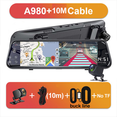 Cameră retrovizoare 4G de 10 inci Înregistrare automată Android Oglindă 1080P FHD WiGi GPS Dash Cam Oglindă Dvr Android 8.1 Dropshipping