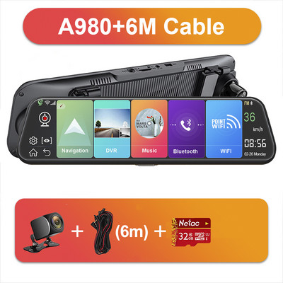 Cameră retrovizoare 4G de 10 inci Înregistrare automată Android Oglindă 1080P FHD WiGi GPS Dash Cam Oglindă Dvr Android 8.1 Dropshipping