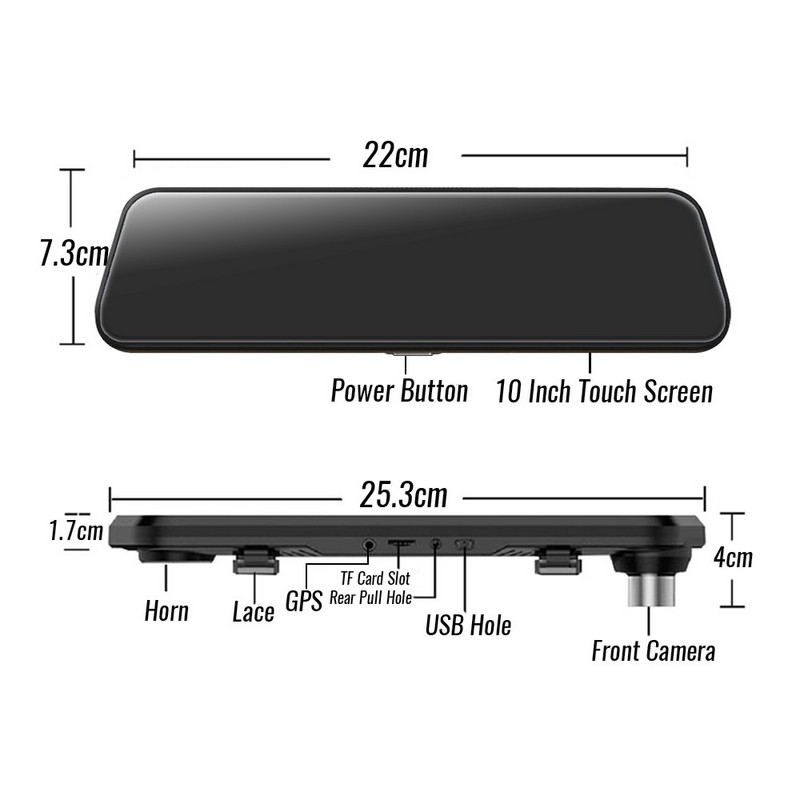 Cameră retrovizoare 4G de 10 inci Înregistrare automată Android Oglindă 1080P FHD WiGi GPS Dash Cam Oglindă Dvr Android 8.1 Dropshipping