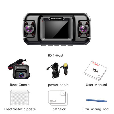 Cameră de bord TiESFONG RX4S pentru mașină DVR 4CH 4*1080P 360 Suport cameră Cameră spate și GPS Monitor parcare 24H Video Recorder Viziune nocturnă