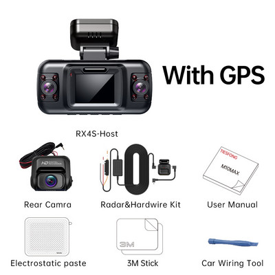 Cameră de bord TiESFONG RX4S pentru mașină DVR 4CH 4*1080P 360 Suport cameră Cameră spate și GPS Monitor parcare 24H Video Recorder Viziune nocturnă