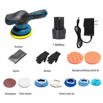 Slefuitor de mașină fără fir de 12V, baterie cu litiu, 6 viteze, reglabil, fără fir, mașină electrică de șlefuit cu ceară, instrument de spălare automată pentru frumusețea mașinii
