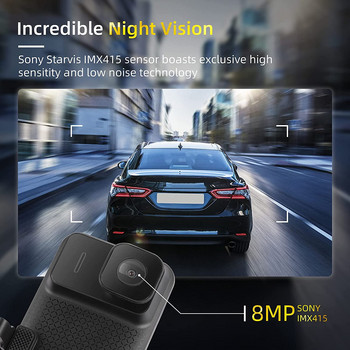 Οθόνη αφής 12 ιντσών DVR αυτοκινήτου UHD 4K+1080P Διπλός φακός Sony IMX415 Εγγραφή βίντεο GPS/WDR Super Night Vision Οθόνη στάθμευσης 24 ωρών
