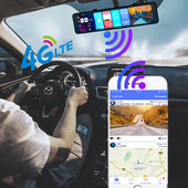 Oglindă auto de 12 inchi Android 8.1 DVR Cameră de bord 1080P lentilă dublă WiFi Navigație GPS ADAS Supraveghere video automată la distanță