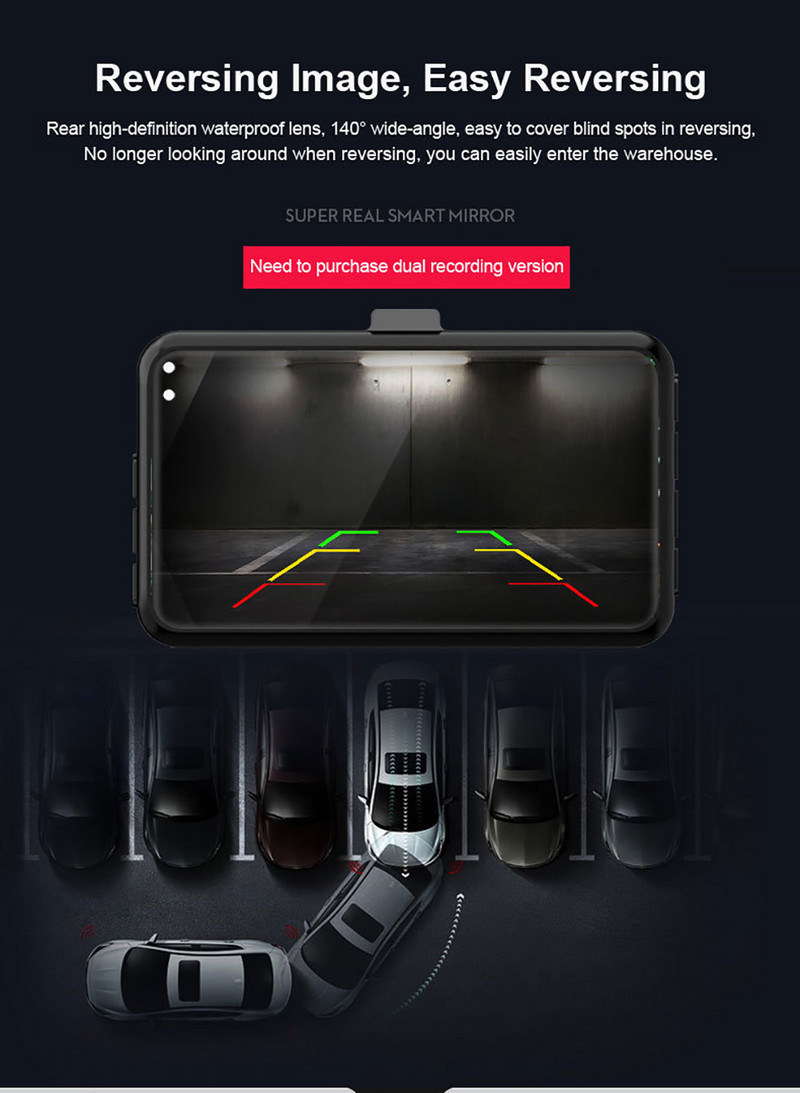 Versiune nouă 2022 Cameră DVR pentru mașină cu lentilă duală HD 1080P Dash Cam Înregistrare video digitală automată Dashcam Camera IPS Ecran tactil G-Senso