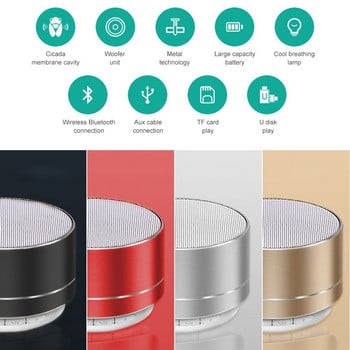 A10 Безжичен Bluetooth високоговорител Small Steel Cannon Subwoofer Portable Mini Gift Card Bluetooth SpeakerColor