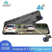 12 hüvelykes 4G ADAS Android 8.1 Dashcam Mirror autó DVR GPS Navigation 1080P Video Recorder Regisztrátor 24 órás parkolási monitor