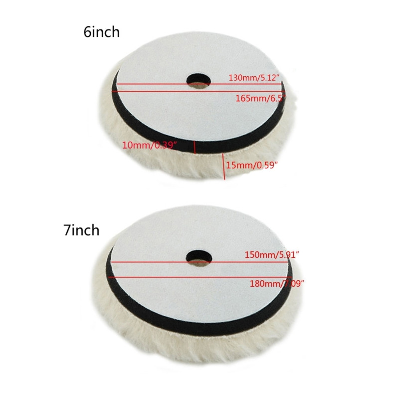 1 bucată 6"/7" tampon de lustruit din lână pentru mașină de lustruit, cu ceară, lustruit, lustruit, tampoane de lustruit pentru îngrijirea vopselei auto, pentru lustruit auto