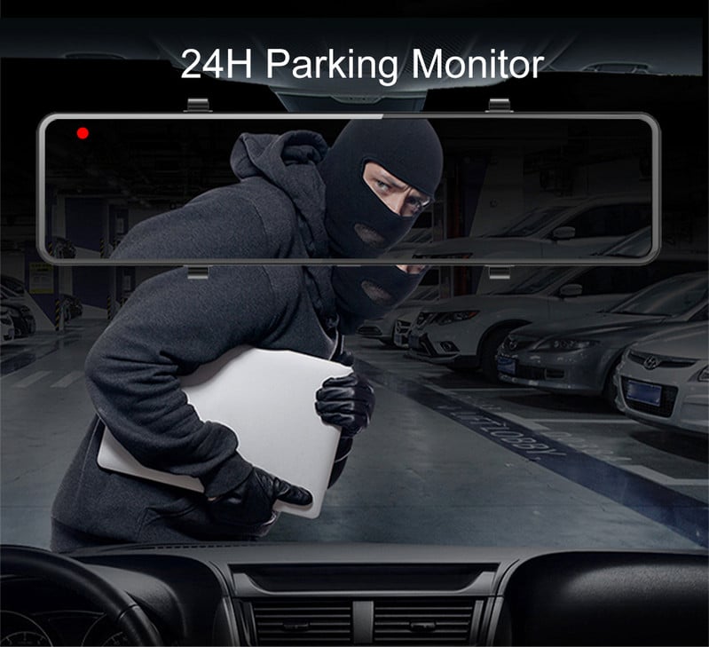 11 hüvelykes autós DVR 4G háromképernyős műszerfal kamera Android 8.1 Dash kamera 2GB+32GB GPS navigációs visszapillantó tükör autós kamera