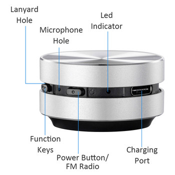 Μικρό στερεοφωνικό ασύρματο Bluetooth tws αγωγιμότητας αέρα μικρό μίνι ηχείο υψηλής ευαισθησίας φορητό στερεοφωνικό υπογούφερ με φόρτιση