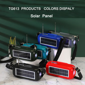 Difuzor Bluetooth cu încărcare solară TG613 Suport exterior pentru telefon mobil Lanternă LED TWS AUX TF Subwoofer Difuzor USB fără fir