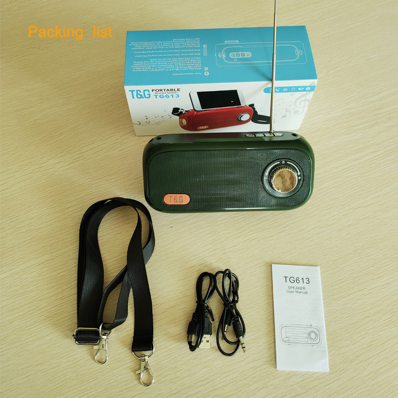 Difuzor Bluetooth cu încărcare solară TG613 Suport exterior pentru telefon mobil Lanternă LED TWS AUX TF Subwoofer Difuzor USB fără fir