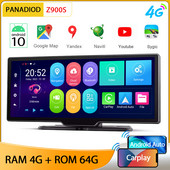 DVR auto cu tablou de bord Z900S Android 10 Carplay Android Auto GPS WiFi 1080P FHD 4G Dash Camera Review Oglindă Dashcam Recorder